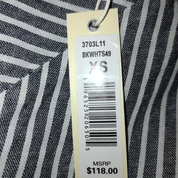 NWT Max Studio Stripe Button Front Cotton Skirt - Picture 4 of 4